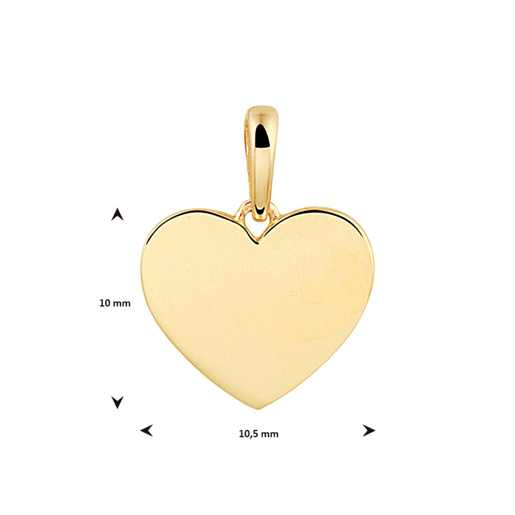 Graveerhanger hart 14k geelgoud