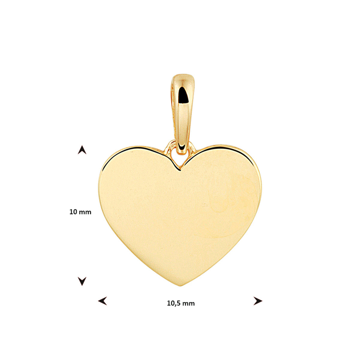 Graveerhanger hart 14k geelgoud