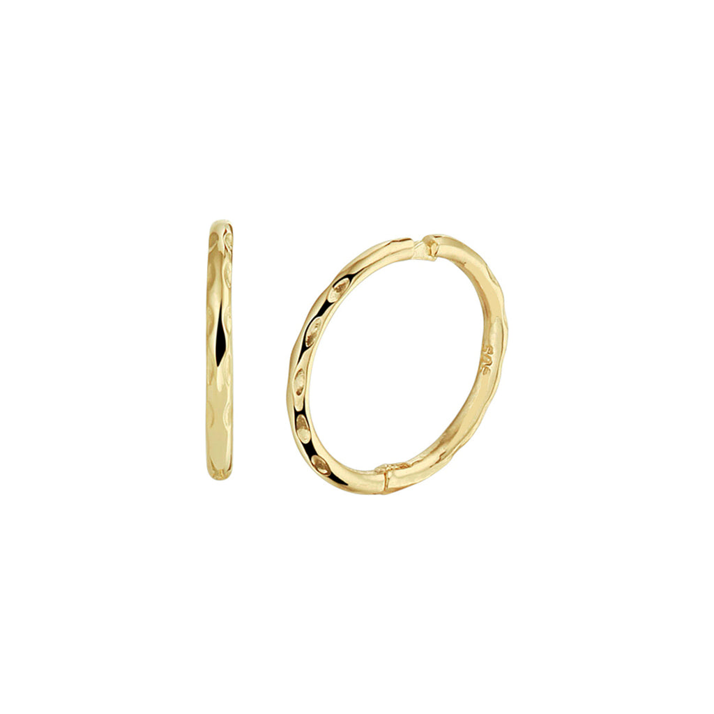 Klapoorringen gediamanteerd 14k geelgoud