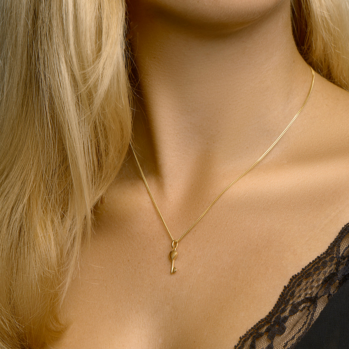 Hanger sleutel 14k geelgoud