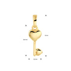 Hanger sleutel 14k geelgoud