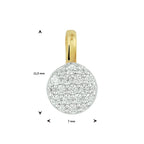 Hanger rond zirkonia bicolor gestift 14k geelgoud