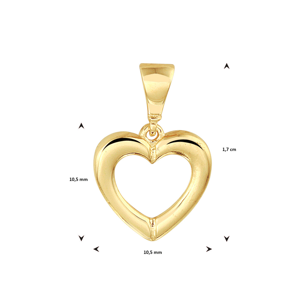 Hanger hart 14k geelgoud