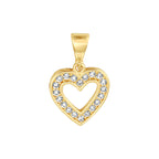 Hanger hart zirkonia 14k geelgoud