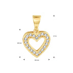 Hanger hart zirkonia 14k geelgoud