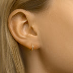 Klapoorringen zirkonia 14k geelgoud