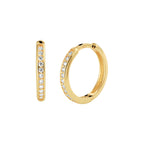 Klapoorringen zirkonia 14k geelgoud