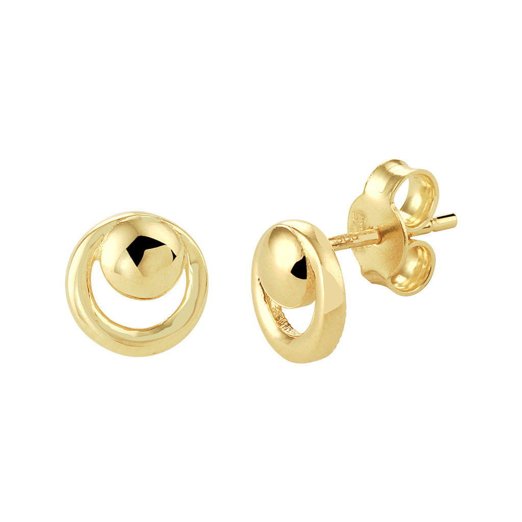 Oorknoppen rondjes 14k geelgoud