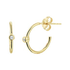 Stekeroorringen zirkonia 14k geelgoud