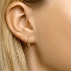 Stekeroorringen zirkonia 14k geelgoud