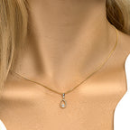 Hanger zirkonia 14k geelgoud