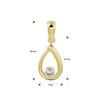 Hanger zirkonia 14k geelgoud