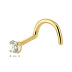 Krul neusknopje zirkonia 14k geelgoud