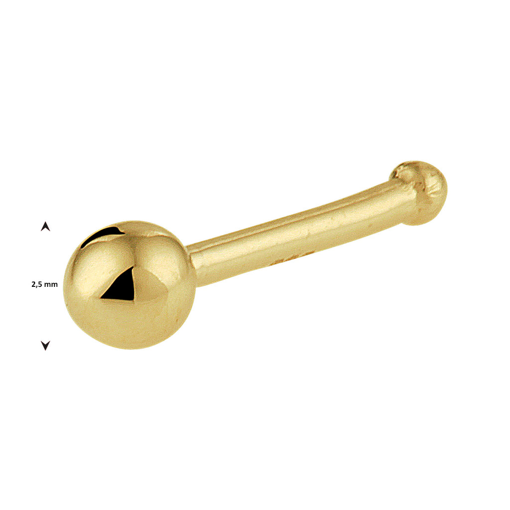 Kogel neusknopje bol 14k geelgoud