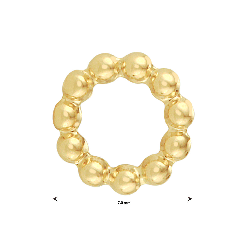 Hanger rondje bolletjes 14k geelgoud