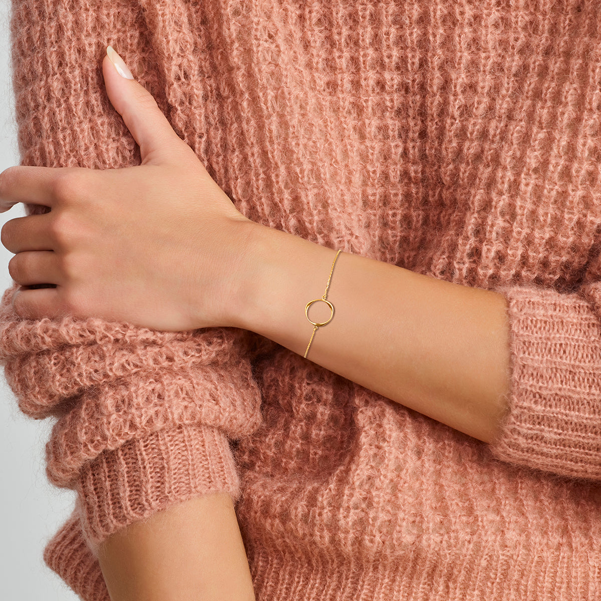 Armband rondje 16 - 18 cm 14k geelgoud