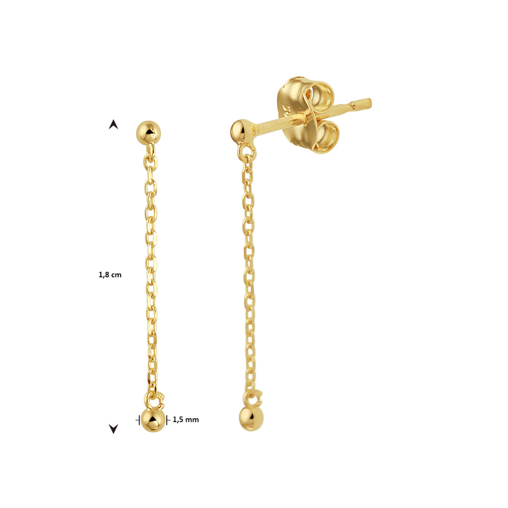 Oorhangers bolletjes 14k geelgoud
