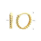 Klapoorringen bolletjes 14k geelgoud
