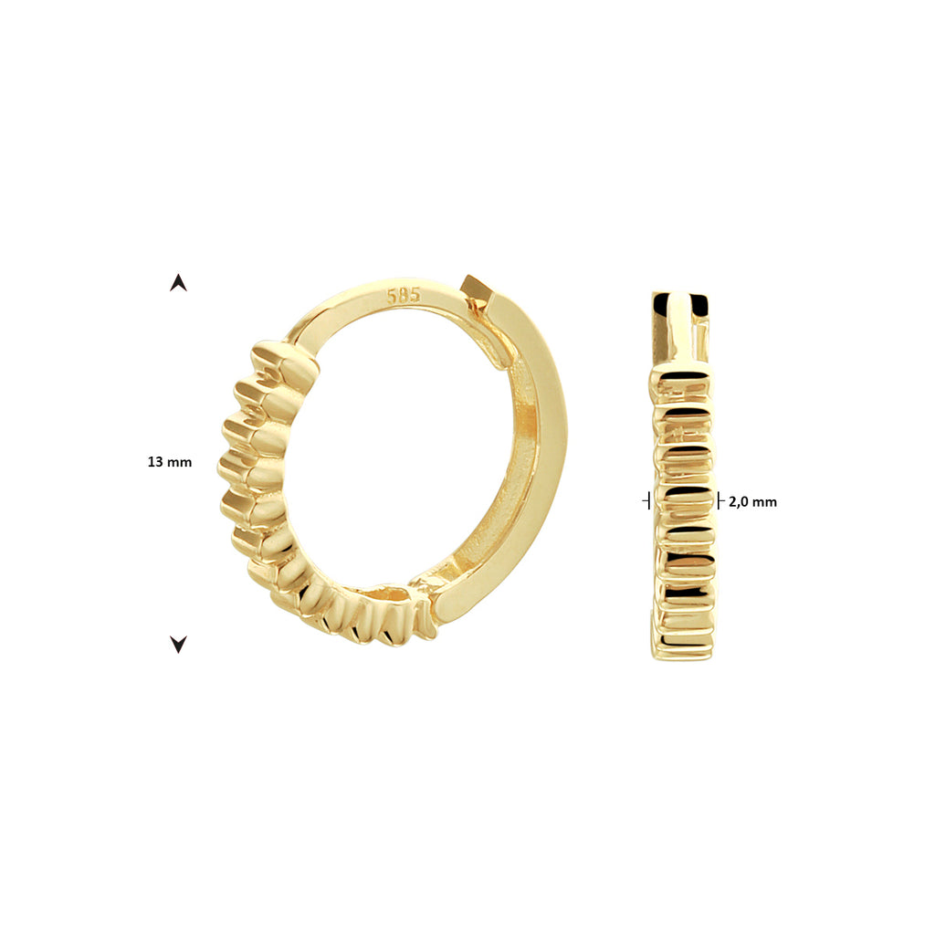 Klapoorringen 14k geelgoud