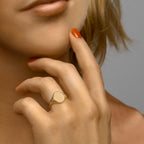 Graveerring ovaal 14k geelgoud