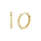 Klapoorringen achthoek 14k geelgoud