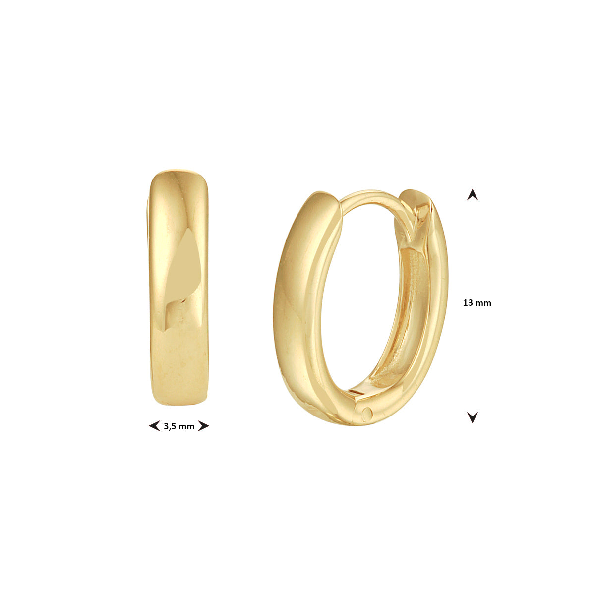 Klapoorringen 14k geelgoud
