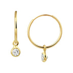 Oorringen zirkonia 14k geelgoud