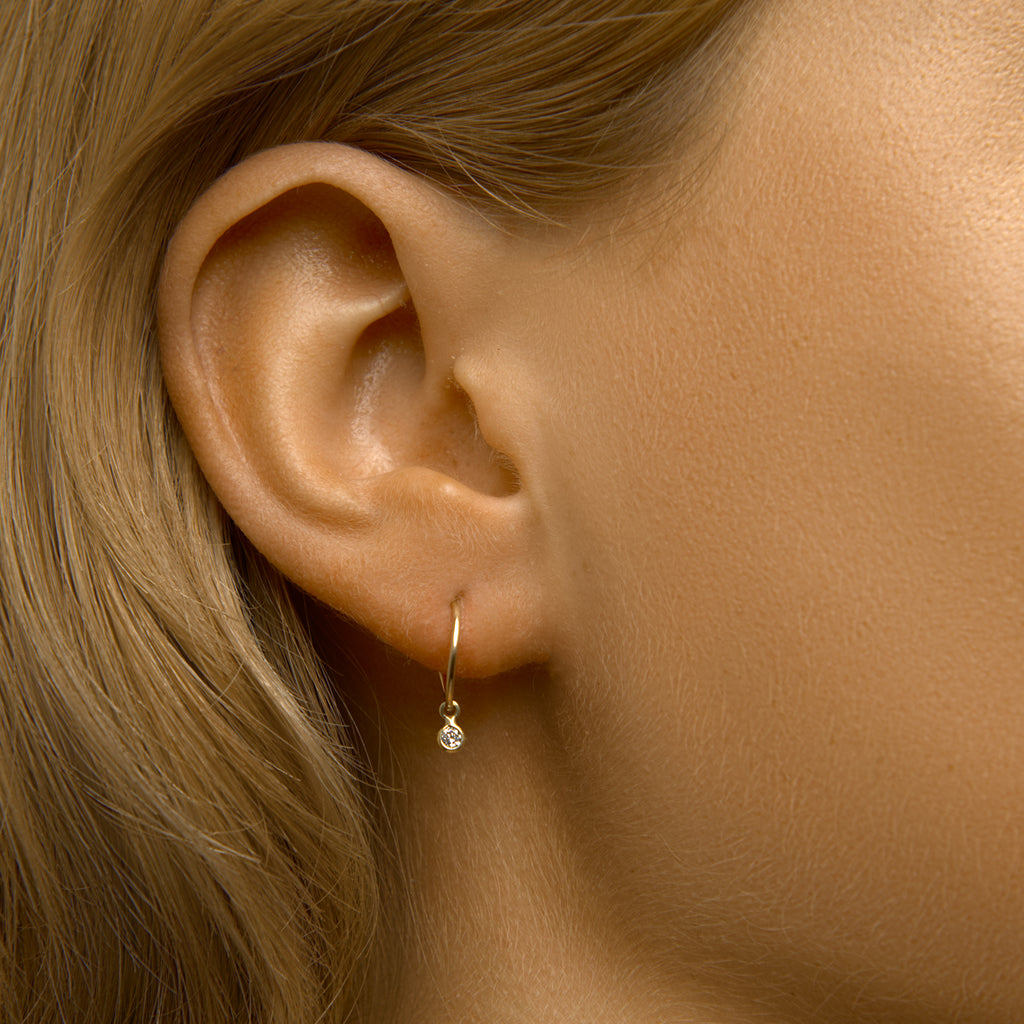 Oorringen zirkonia 14k geelgoud