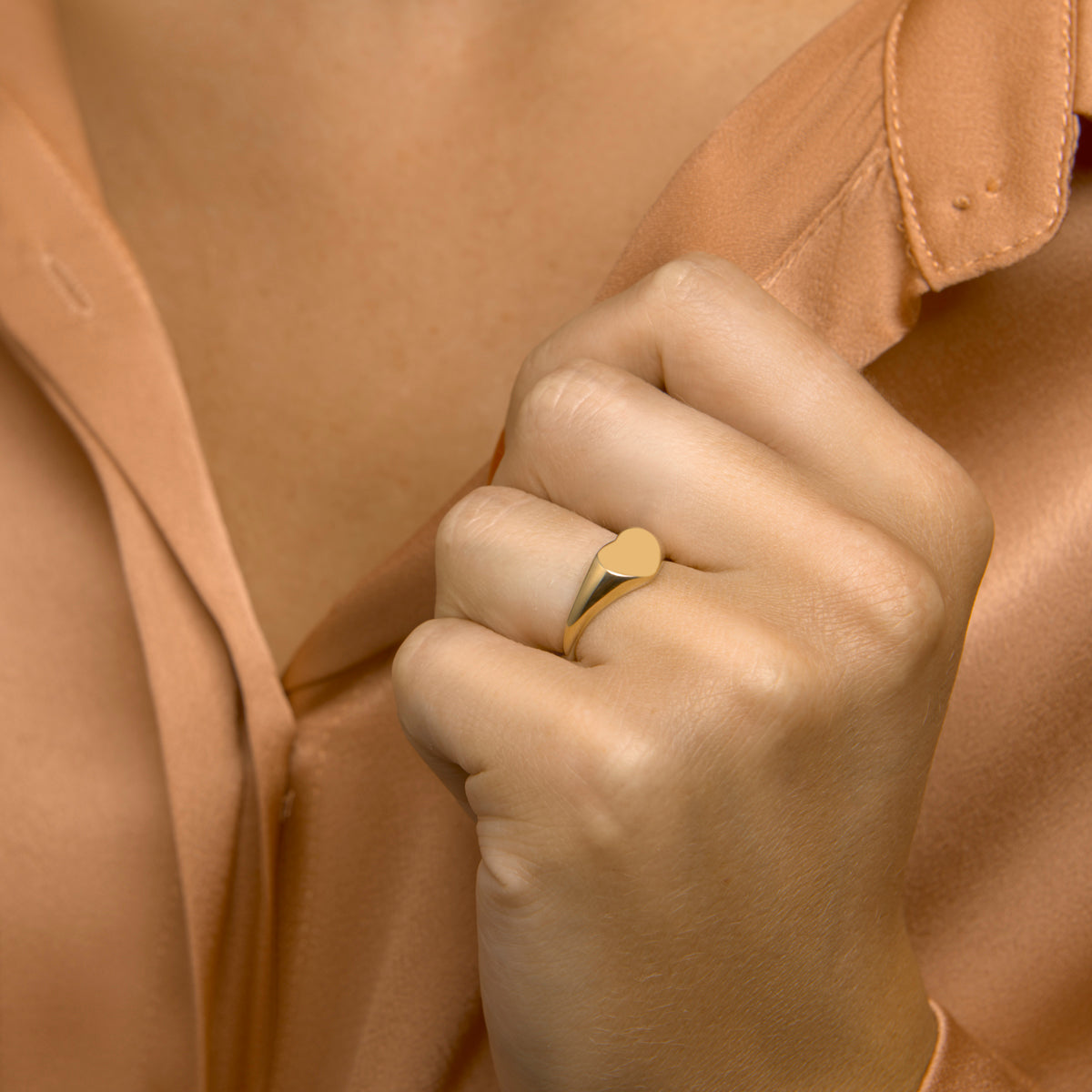 Graveerrring hart 14k geelgoud