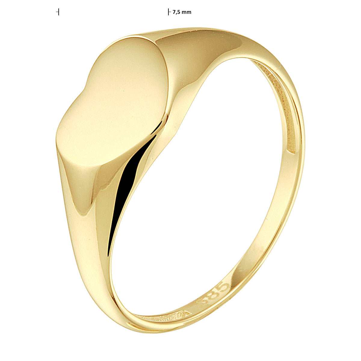 Graveerrring hart 14k geelgoud