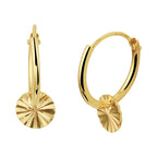 Oorringen rondje gediamanteerd 14k geelgoud
