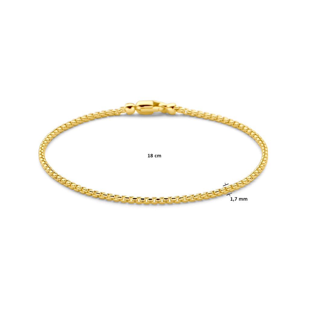 Armband venetiaans bol 1,7 mm 18 cm 14k geelgoud