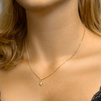 Hanger poolster zirkonia 14k geelgoud