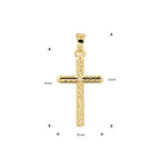 Hanger kruis gediamanteerd 14k geelgoud