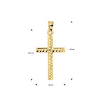 Hanger kruis gediamanteerd 14k geelgoud