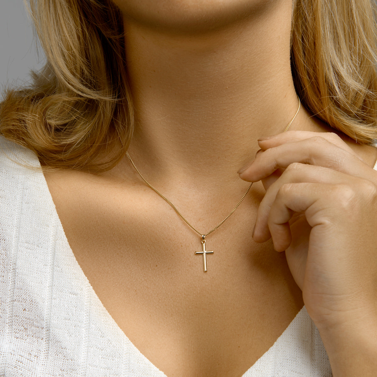 Hanger kruis 14k geelgoud