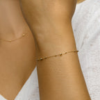 Armband bolletjes 0,8 mm 16,5 - 18,5 cm 14k geelgoud