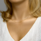 Collier bolletjes 0,8 mm 41 + 4 cm 14k geelgoud