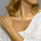 Collier bolletjes 0,8 mm 41 + 4 cm 14k geelgoud