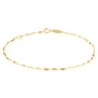 Enkelbandje plaatjes 1,5 mm 24 - 26 cm 14k geelgoud