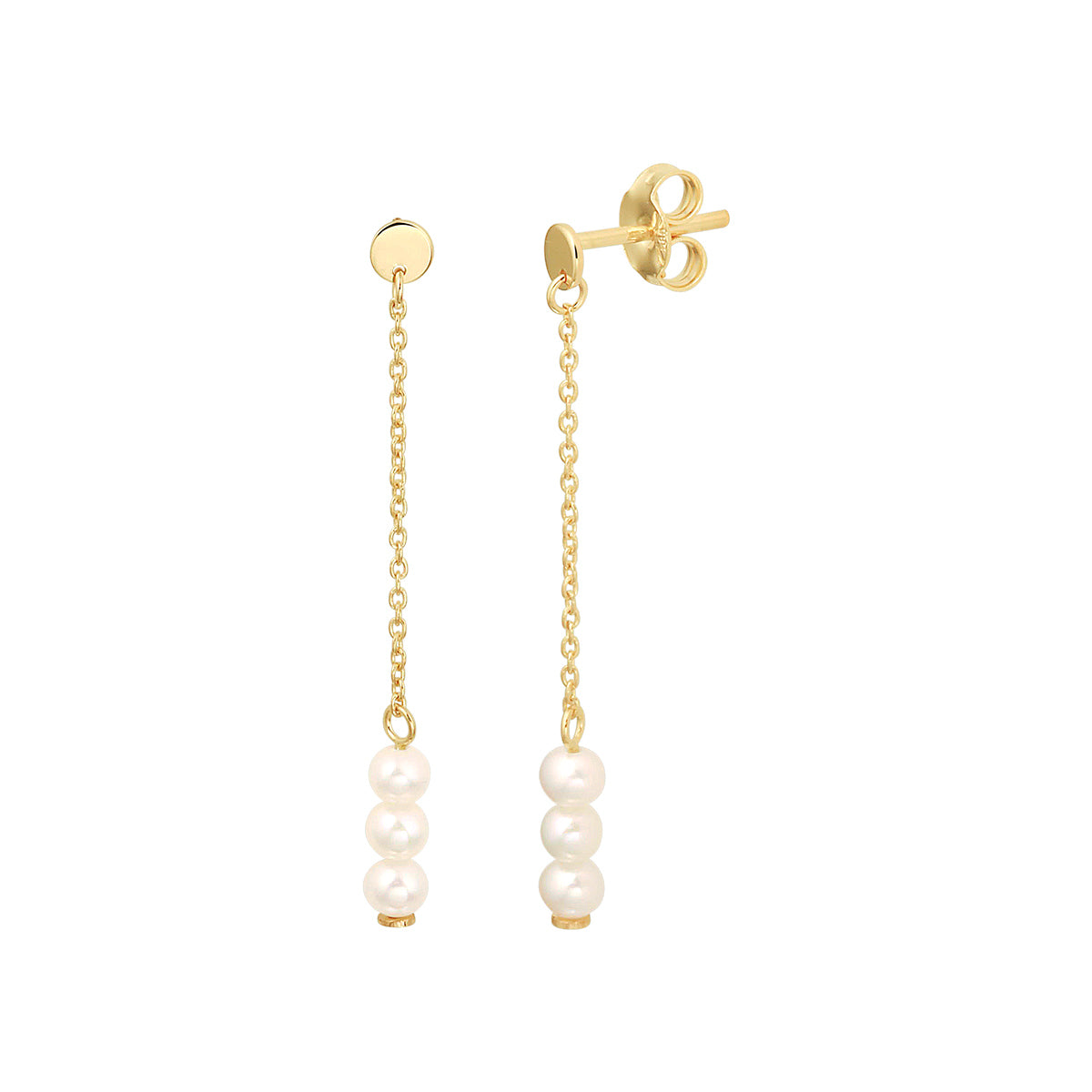 Oorhangers parel 14k geelgoud