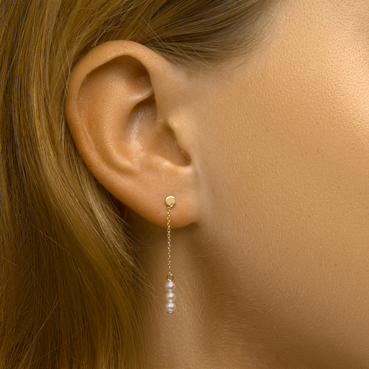 Oorhangers parel 14k geelgoud