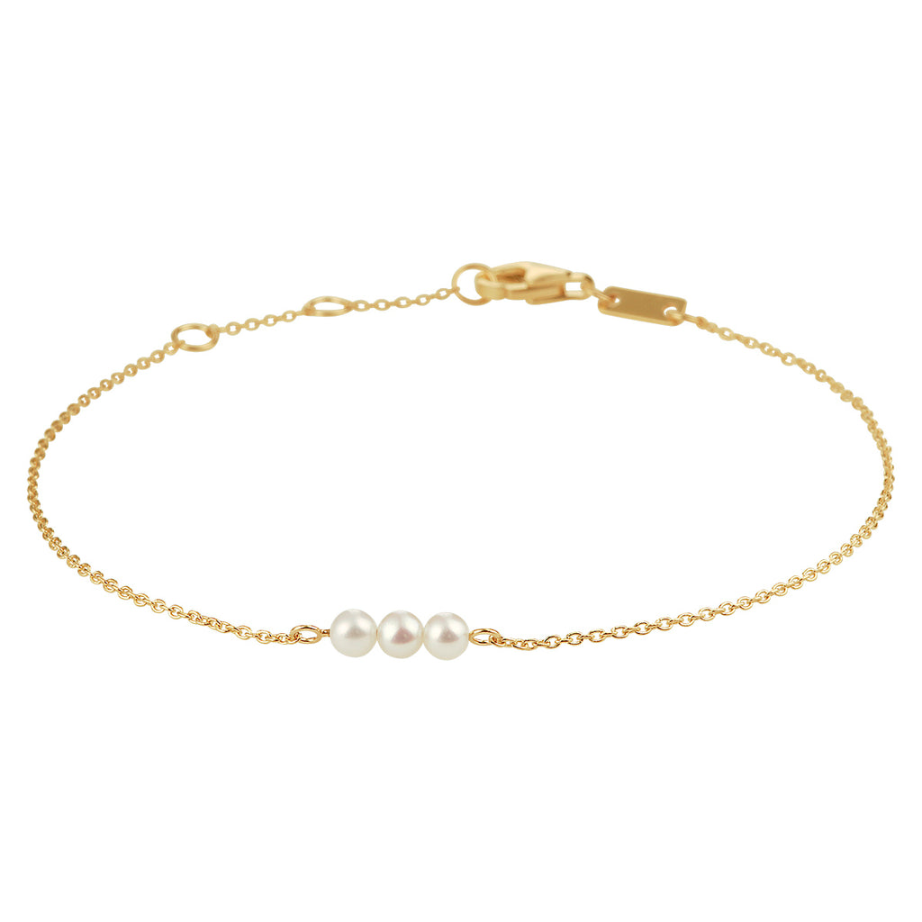 Armband parel 16,5 - 17,5 - 18,5 cm 14k geelgoud