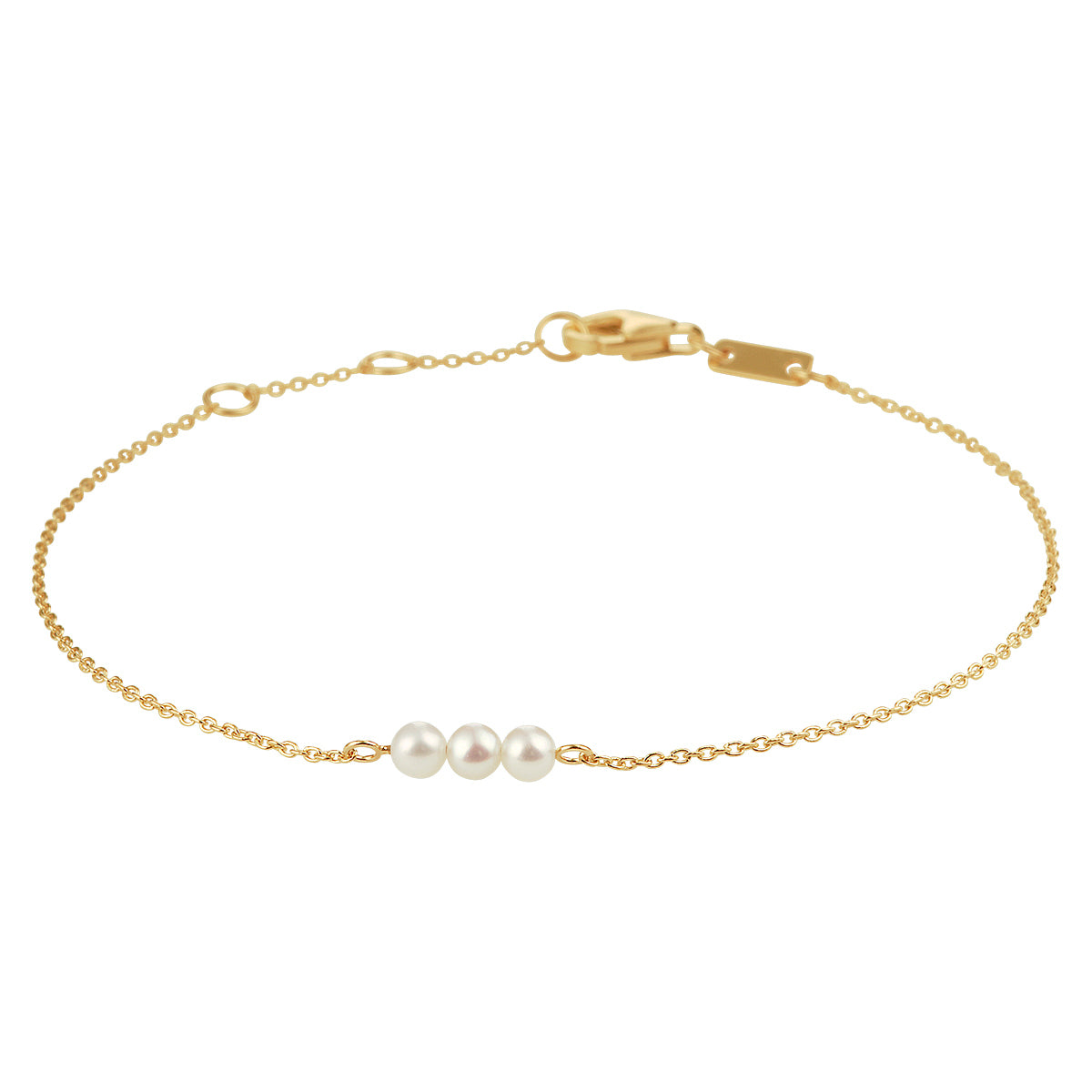 Armband parel 16,5 - 17,5 - 18,5 cm 14k geelgoud