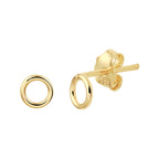 Oorknoppen rond 14k geelgoud