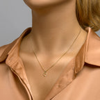 Hanger hart zirkonia 14k geelgoud