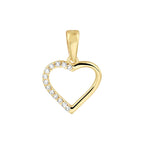Hanger hart zirkonia 14k geelgoud