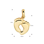 Hanger voetjes 14k geelgoud