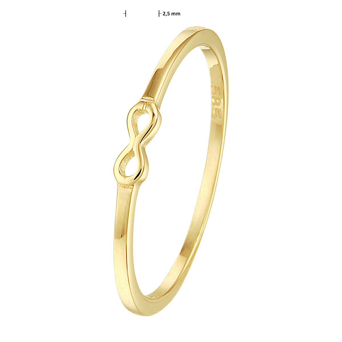 Ring infinity 14k geelgoud