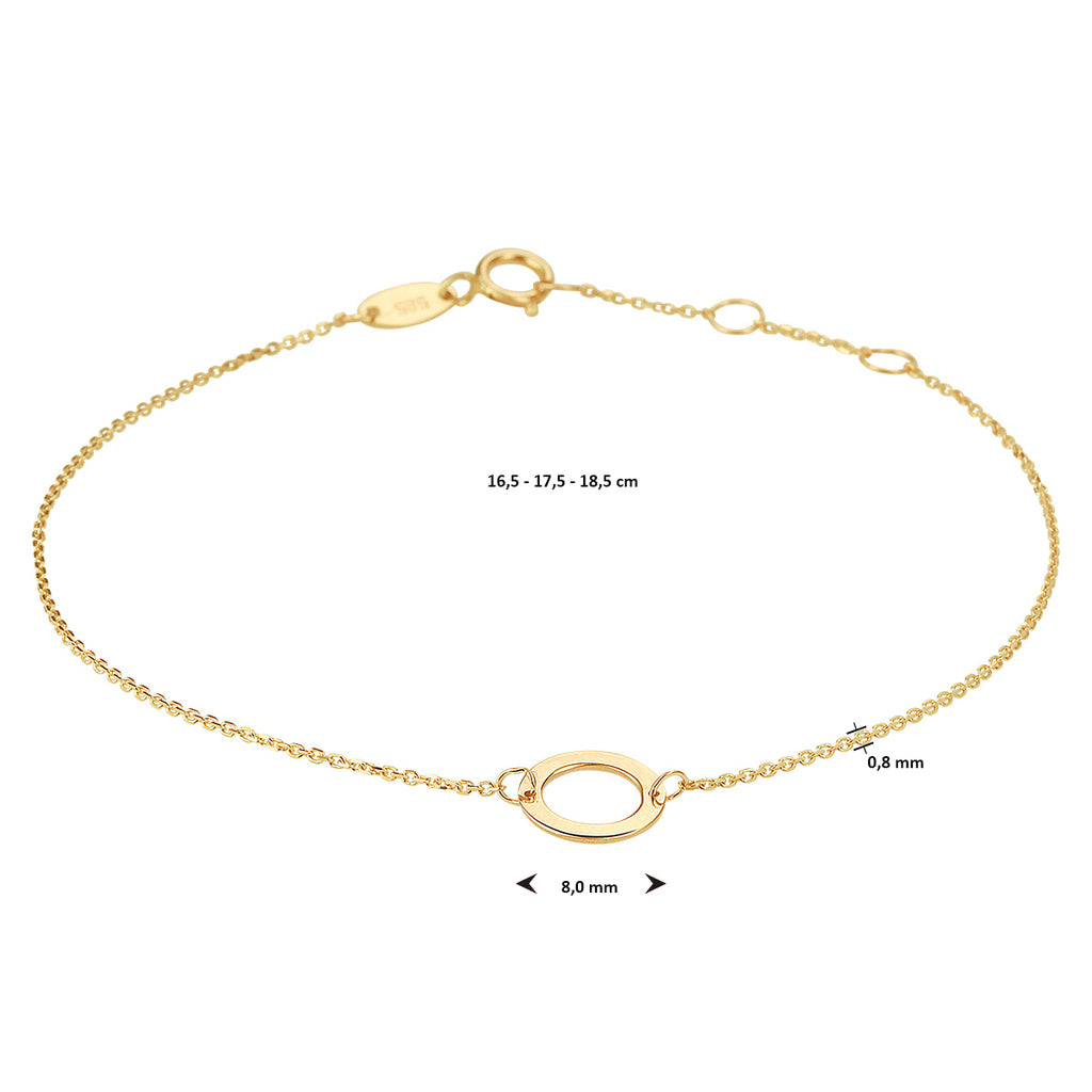 Armband rond 16,5 - 17,5 - 18,5 cm 14k geelgoud